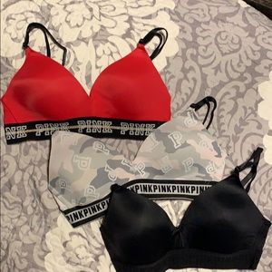 PINK-Victoria’s Secret Wireless bra set of 3, 34B